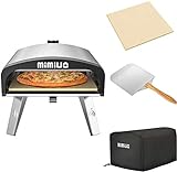 Mimiuo Gas pizzaofen, Outdoor Edelstahl Gas Pizza Backofen mit Pizzastein und Pizzaschaufel für...