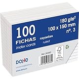 Dohe Karteikarten aus Karton, liniert, 100 Stück, Notizkarten, Größe A6 (15 x 10 cm), 180 g, Nr....