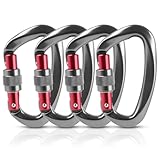 LOPYXBR 4 Stück Karabiner Klettern 25KN Karabinerhaken Klettern, Aluminium Karabinerhaken Groß,...