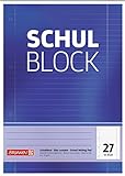 Brunnen 1052527 Schulblock / Notizblock (A4, 50 Blatt, liniert, mit Randlinien, Lineatur 27,...