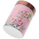 NOLITOY Keramik Teedose mit Luftdichtem Metalldeckel Rosa Vorratsbehälter für Losen Tee und...