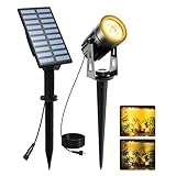 T-SUNUS Solar Gartenleuchte, Solarlampen für Außen Auto ON/OFF Solarstrahler für Außen Garten...