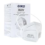 GIKO FFP2 Maske mit Ventil 20 stück weiß FFP2 Masken FFP2 Atemschutzmaske 5 Schutzschichten Schutz...