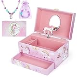 hombrima Musik Schmuck Box mit Schublade Halskette Armband, Musikalischer Schmuck...