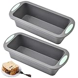 2 Stück Brotbackform Silikon, BPA-frei Kastenform 20 cm Mini Backform Rechteckig Silikon Toastbrot...