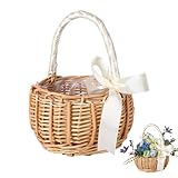 Sctmda Geflochtener Blumenkorb Streukorb Rattankorb Wicker ​Rattan Basket Hochzeit Streukorb...