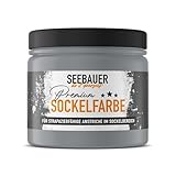 SEEBAUER diy Sockelfarbe Grau 300ML für Außen (No. 218 Grey Stone) Rissfüllende Spezialfarbe für...