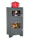 Kaminofen mit Backfach und Herdplatte Holzofen 7 kW Ever 2 Kamin Ofen Holz Werkstattofen Hüttenofen...