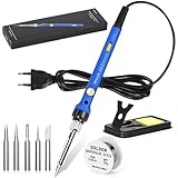 Lötkolben 60W, Lötkolben Set mit Lötzinn, Temperatur Einstellbar 220-480℃, EIN/AUS Schalter,...