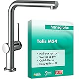 hansgrohe Talis M54 - Küchenarmatur mit Brause ausziehbar, 1 Stahlart, Wasserhahn Küche mit...