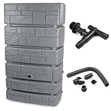 Prime Garden® Stone-Can Regenwassertank Regenamphore Regentonne Regenwassertonne Wasserspeicher mit...