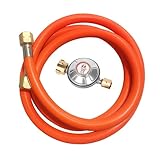 Gasregler Druckminderer 50mbar, Gasschlauch mit Druckminderer Set, Gasschlauch 150cm 1/4'...