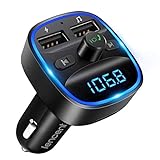 LENCENT Bluetooth FM Transmitter Auto, Adapter für Auto Radio, Freisprecheinrichtung, 2 USB Ports,...