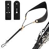 Generisch Klarinetten Nackengurt 43–56cm Verstellbar Oboe Trageband | PU Leder Polyester Metall...