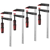 GETLITOOL Schraubzwingen Set 4tlg. F-Klemmen, Spannweite 300mm, Maultiefe 80mm, Spannkraft 270kg,...