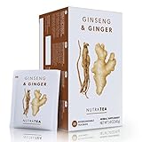 Nutra Tea Ginseng & Ginger - Wohltuender Tee mit 100 % Ginseng & Ingwer - Fördert Energieniveau,...