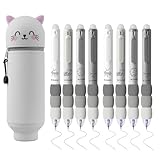 BDHYYM Kawaii Federmäppchen, 2-in-1 Schulmäppchen aus Weichem Silikon mit 8 Gelschreiber Radierbar...
