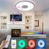 Ausolee Deckenlampe, Deckenlampe 24W Led Deckenleuchte dimmbare, mit Bluetooth-Lautsprecher,...