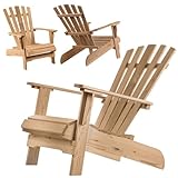 KADAX Adirondack Stuhl, Gartensessel aus Holz, Gartenstuhl mit Hoher Rückenlehne und Armlehnen,...