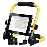 Hopelit Baustrahler, LED Baustrahler 50W Kaltweiß, Baustrahler LED Arbeitsleuchte mit Stecker und...