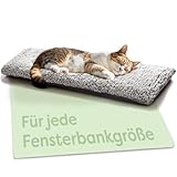 Katzen Fensterliege Fensterbank rutschfest - Selbstwärmende Katzenmatte für Fenster 90x28cm -...