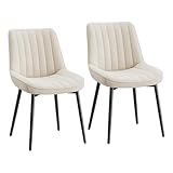 COLAMY Samt Esszimmerstühle 2er Set – Gepolsterte Stühle für Esszimmer & Küche mit...