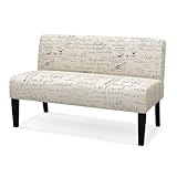HOMASIS 2 Sitzer Sofa, Stoffsofa mit Holzbeinen, modernes Polstersofa mit Muster, Doppelsofa für...