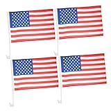 CIYODO 4 Stück Amerikanische Flagge Auf Dem Auto 4 Juli Autoflaggen US Autoflagge Patriotische...