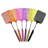 Fliegenklatsche, 6 Stück Bunt Fliegenklatsche Ausziehbar, Fliegenklatsche Stabil,Manual Extendable...