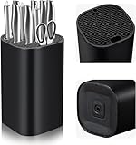Messerblock Ohne Messer Schwarz, Universal Unbestückte Messerhalter mit 21 Schlitzen und...