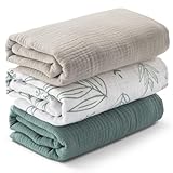 Soarwg Kids Musselin Tuch Baby Pucktücher für Neugeborene, 3 Stück Musselin Decke, große 95 x...
