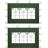 CiCixixi Seitenteile für Pavillon mit PVC Fenster Grün, 2PACK 2 x 3M Wasserdicht, Seitenteil...