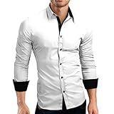 Yoisdtxc Herren-Langarm-Freizeithemden, Business-Formal-Button-Down-Shirts, schmale Passform,...