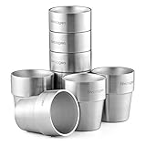 Hivexagon 300ml Set aus 8 Doppelwandigen Edelstahl becher edelstahl tasse- Ideal Für Kalte...