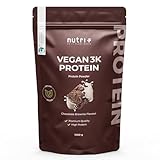 Nutri + Vegan Protein Pulver Chocolate Brownie 1000 g - Pflanzliches Proteinpulver Schokolade 1 kg...