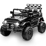 HAUSPROFI Kinder Elektroauto 12V, Elektroauto für Kinder mit 2,4G Fernbedienung, LED, Bluetooth,...