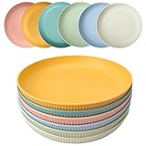 HQCM 6 Stück Wiederverwendbar Plastikteller, 23cm Groß Campingteller Unzerbrechlich Picknick...