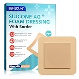 Silikonschaumverband (10cm x 10cm), Wasserdichter Wundverband, Flexibles und Atmungsaktives...