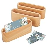 XCRPRT Kreative Hölzerne Visitenkartenhalter - 3er Set Visitenkartenständer aus Holz für...
