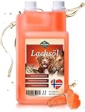 Martenbrown® 1 Liter Norwegisches Premium Lachsöl für Hunde, Pferde und Katzen | Fischöl aus der...