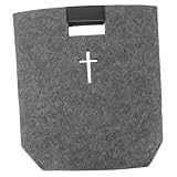 VERDANVERSE Felt Bibeltasche mit Kreuzmuster Praktische Graue Tote Bag für Damen und Herren...