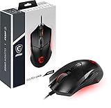 MSI Clutch GM08 Gaming Maus (kabelgebunden, PAW-3519 Sensor, 200 - 4200 DPI, 6 Tasten, schwarz, RGB...