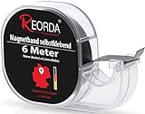 Reorda® Magnetband selbstklebend inkl. Spender - Leichtes abtrennen der Magnetstreifen dank...