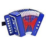 LIEKE Akkordeon 10 Tasten Knopf Accordion Ziehharmonika Musikinstrument Geschenk Spielzeug für...
