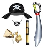 Seawhisper Piratenkostüm Kinder Kostüm Zubehör Pirat Jungen Mädchen Piratenhut Fernrohr...