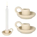 Grünara 2er Set Kerzenständer, Kerzenständer Stabkerzen aus Keramik, Kerzenhalter- Ideal für...