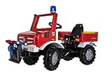 Rolly Toys Unimog Feuerwehr Tretauto mit Seilwinde ab 3 Jahren | Feuerwehrauto zum selber fahren mit...