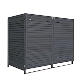 Mülltonnenbox Mülltonnenverkleidung ADRIA24 für 2 Tonnen240L imprägniert in anthrazit...