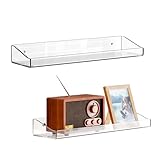 DeMythrial 2er Set Schweberegal Regal Wand 40cm Wandregal Ohne Bohren Acryl Wandregal CD DVD Regal...