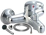Badewannenarmatur mit Handbrause (Brauseschlauch) | Wannen Armatur | Einhebelmischer mit Handbrause...